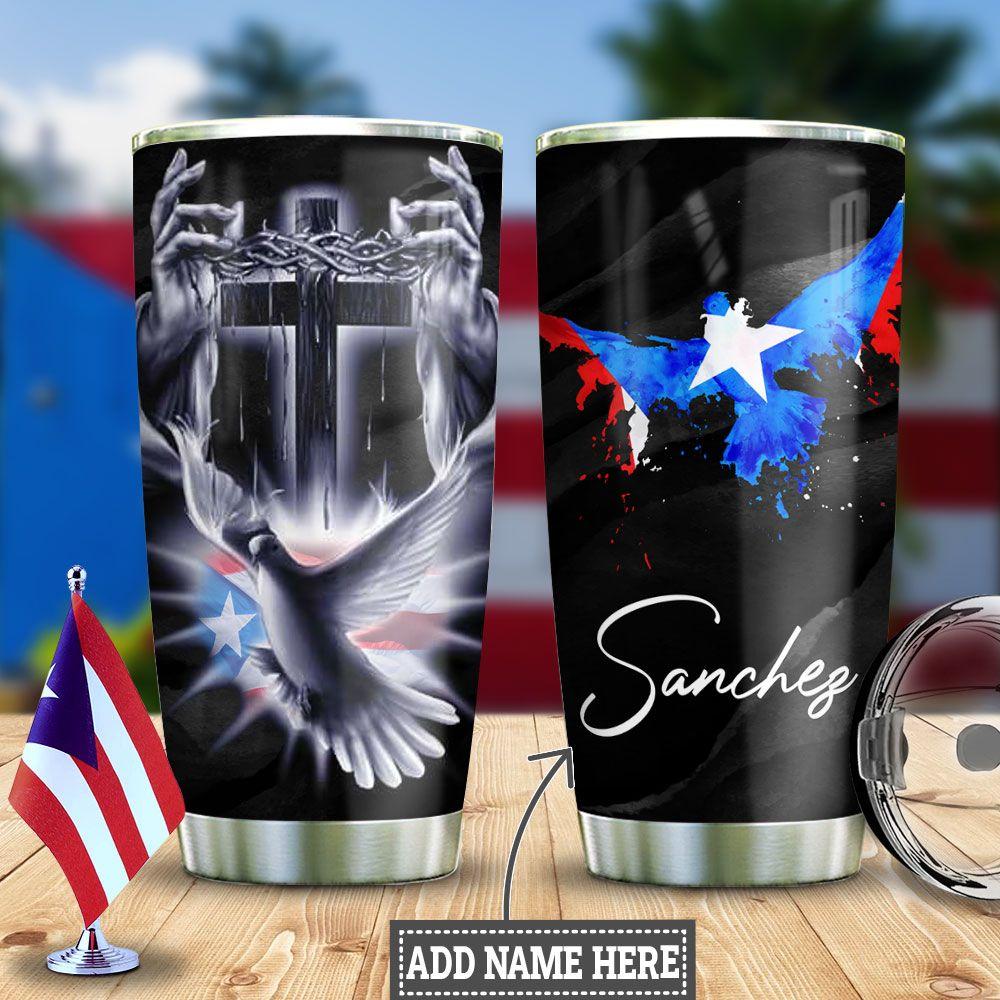 Personalized Puerto Rico Faith Pigeon Stainless Steel Tumbler