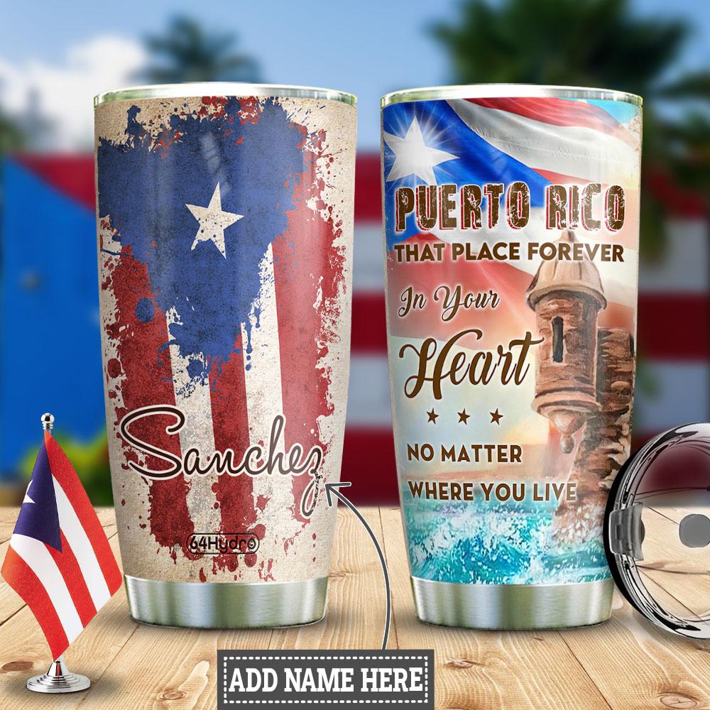Personalized Puerto Rico PUR Stainless Steel Tumbler