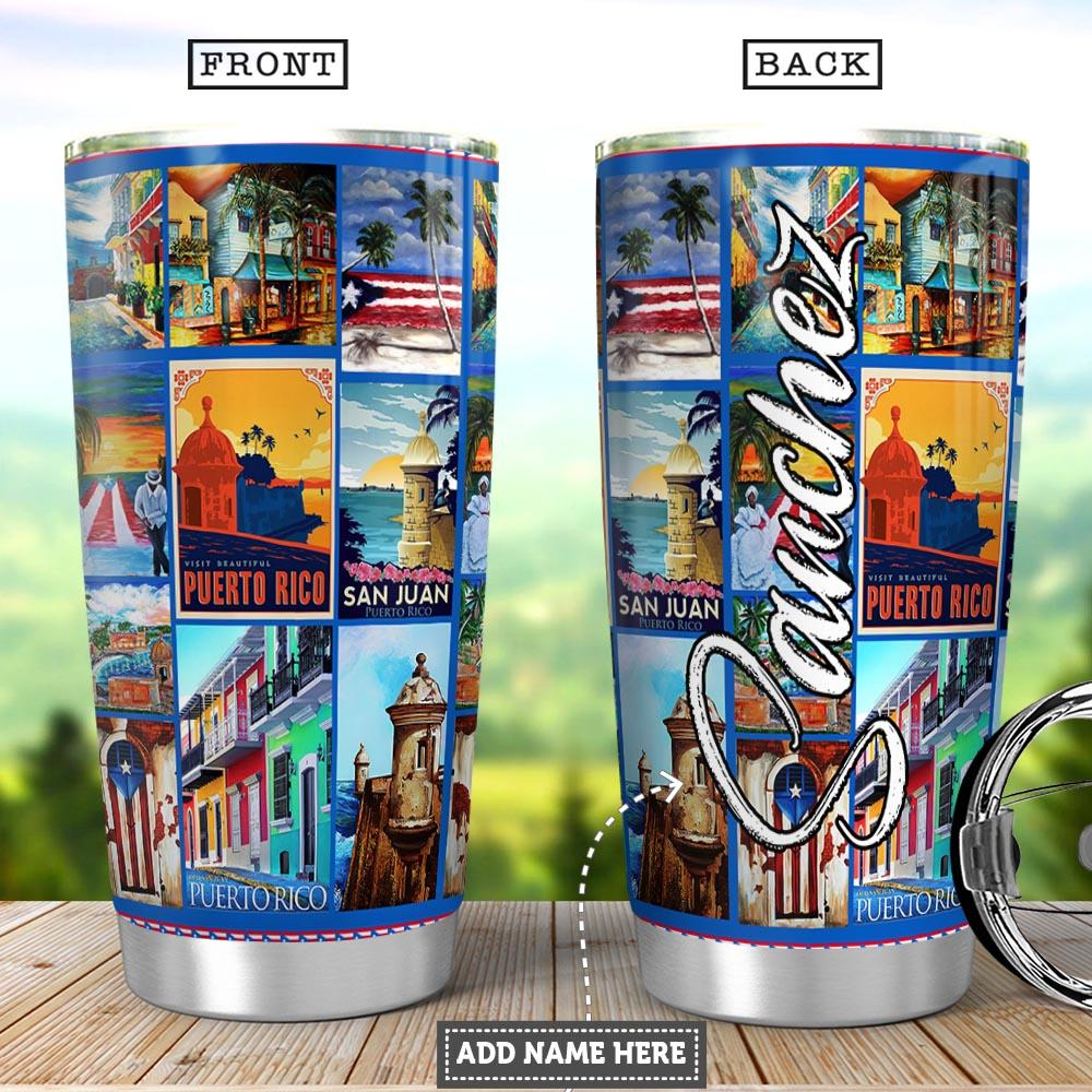Personalized Puerto Rico Stainless Steel Tumbler