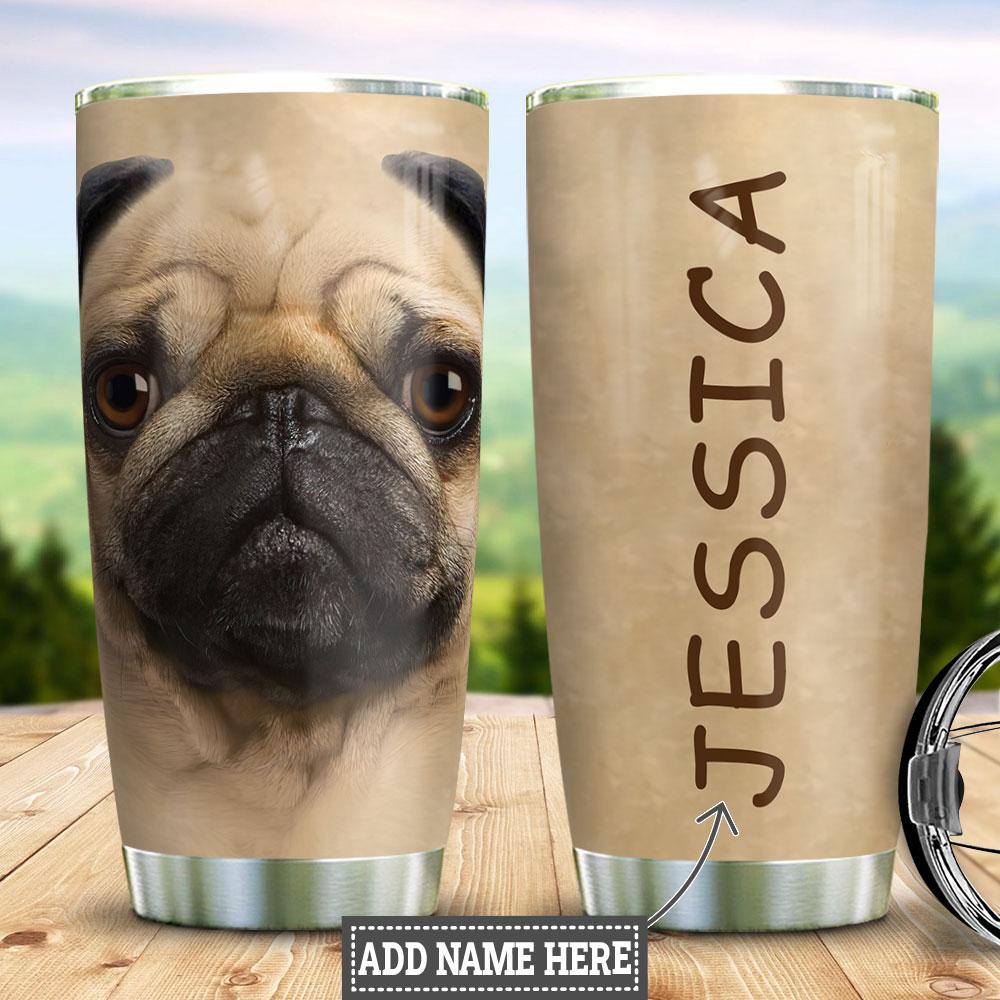 Personalized Pug Stainless Steel Tumbler