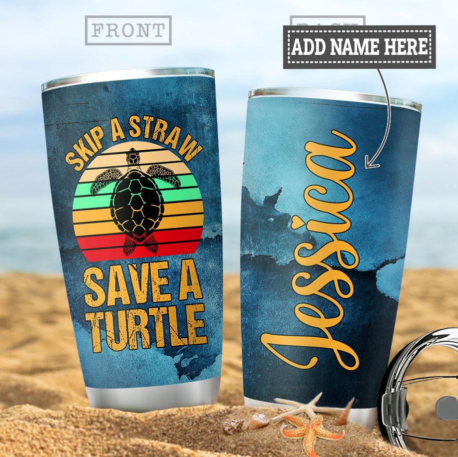 Personalized Save A Turtle Stainless Steel Tumbler