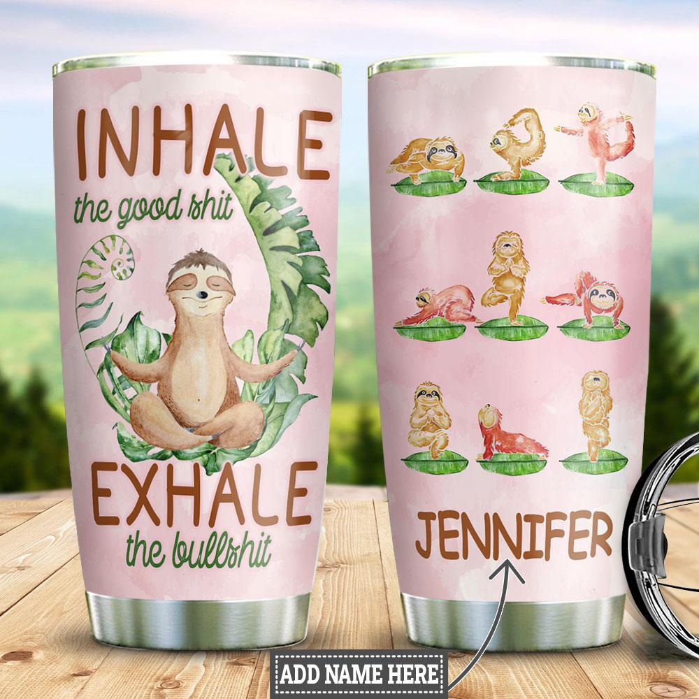 Personalized Sloth Yoga Stainless Steel Tumbler