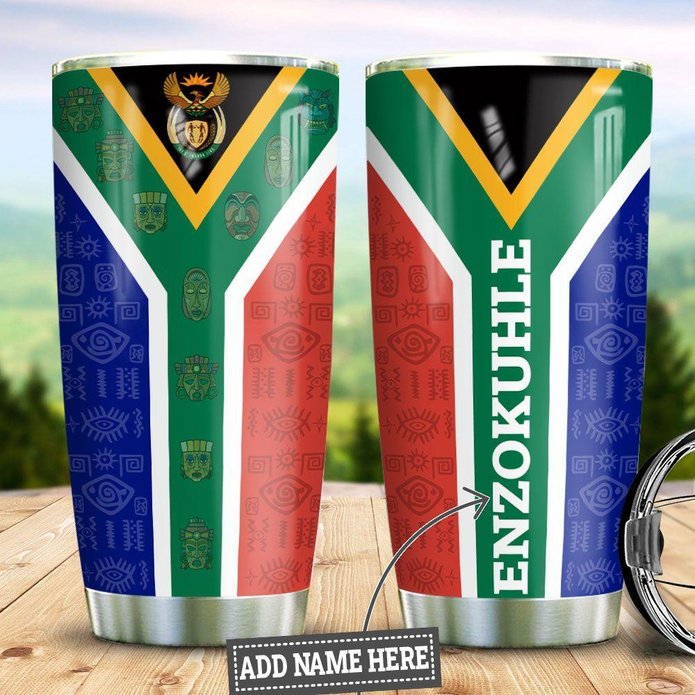 Personalized South Africa Flag Stainless Steel Tumbler
