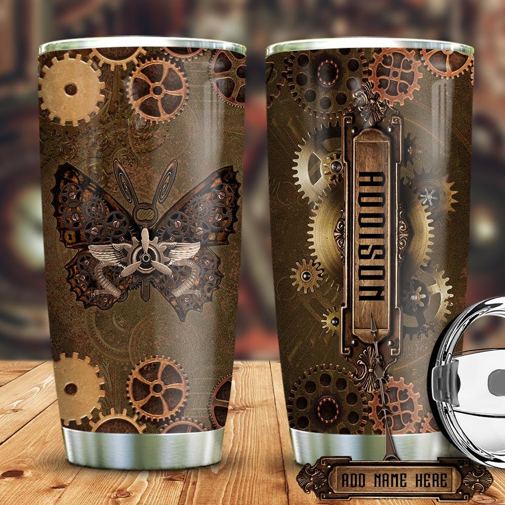 Personalized Steampunk Butterfly Stainless Steel Tumbler