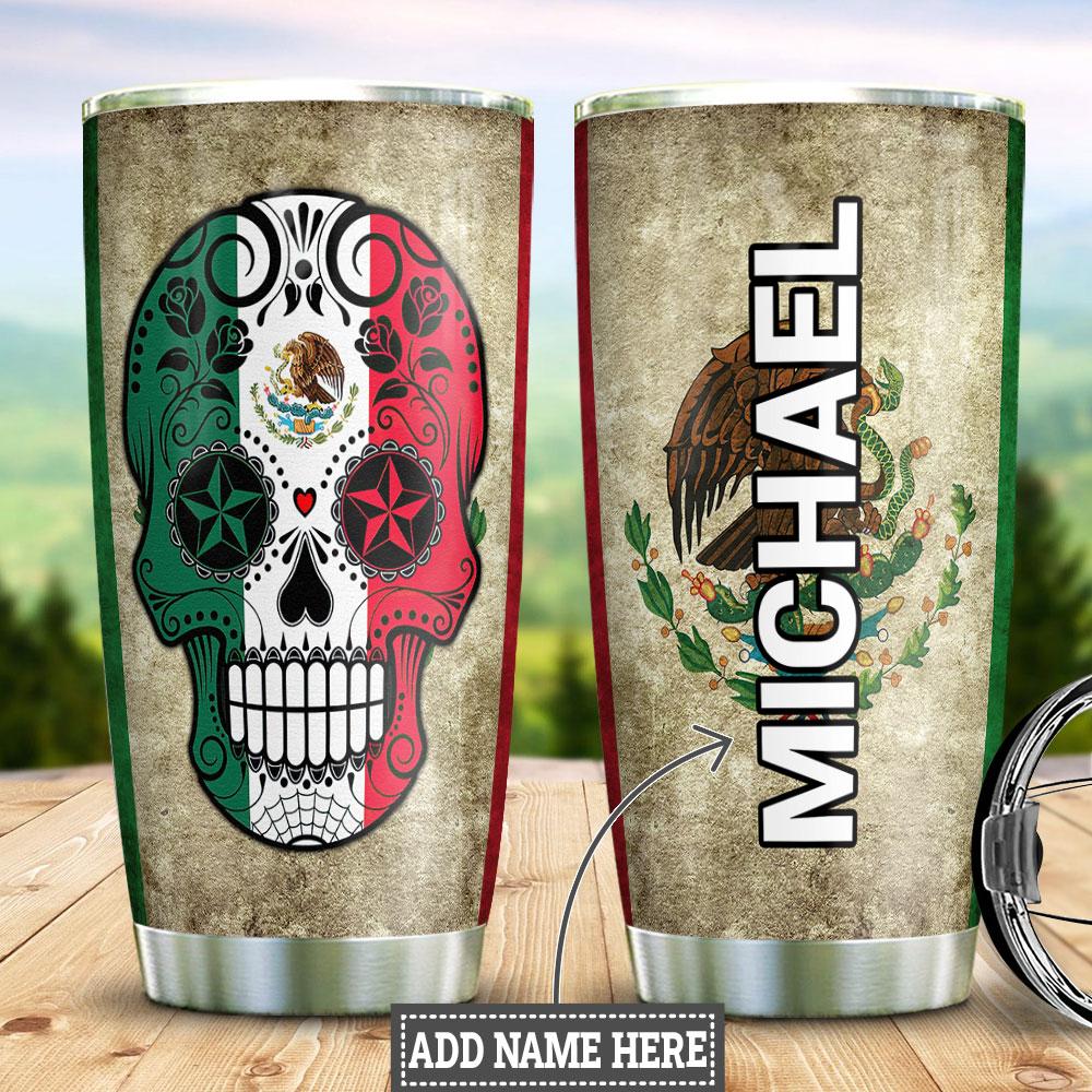 Personalized Sugar Skull Mexico Stainless Steel Tumbler
