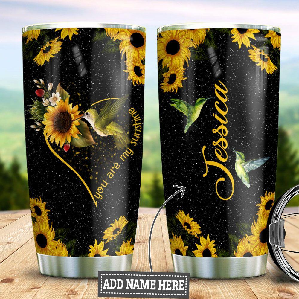 Personalized Sunflower Hummingbird Stainless Steel Tumbler