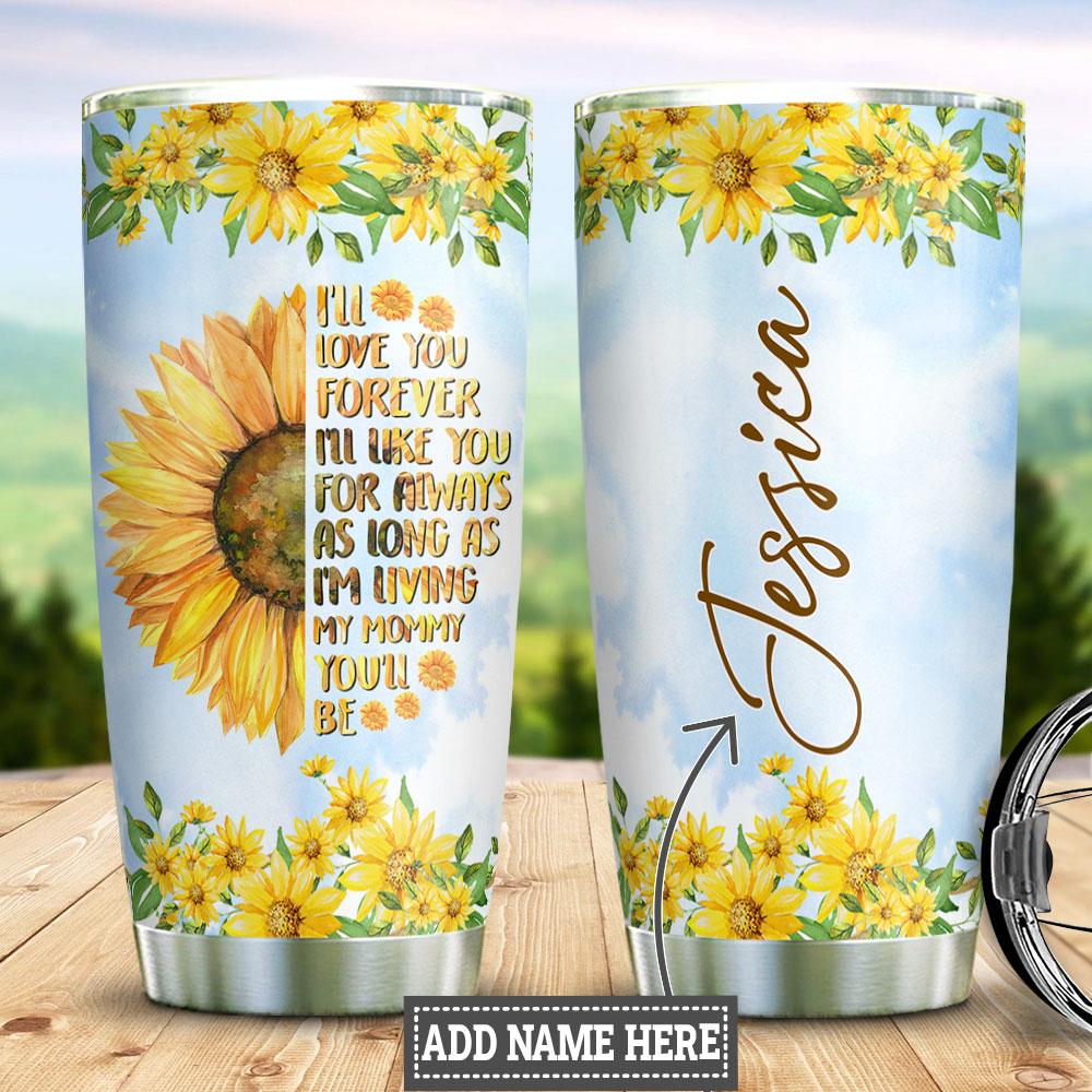 Personalized Sunflower Mom Stainless Steel Tumbler