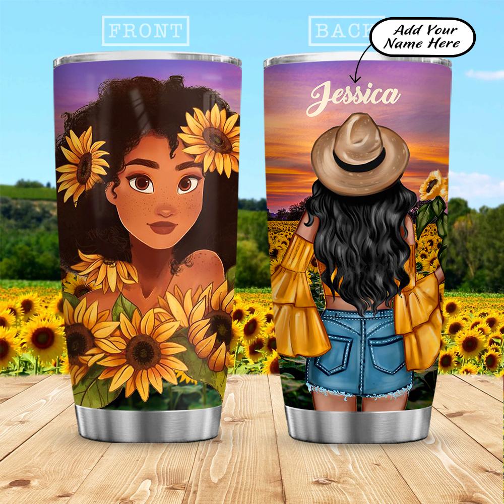 Personalized Sunflower Stainless Steel Tumbler