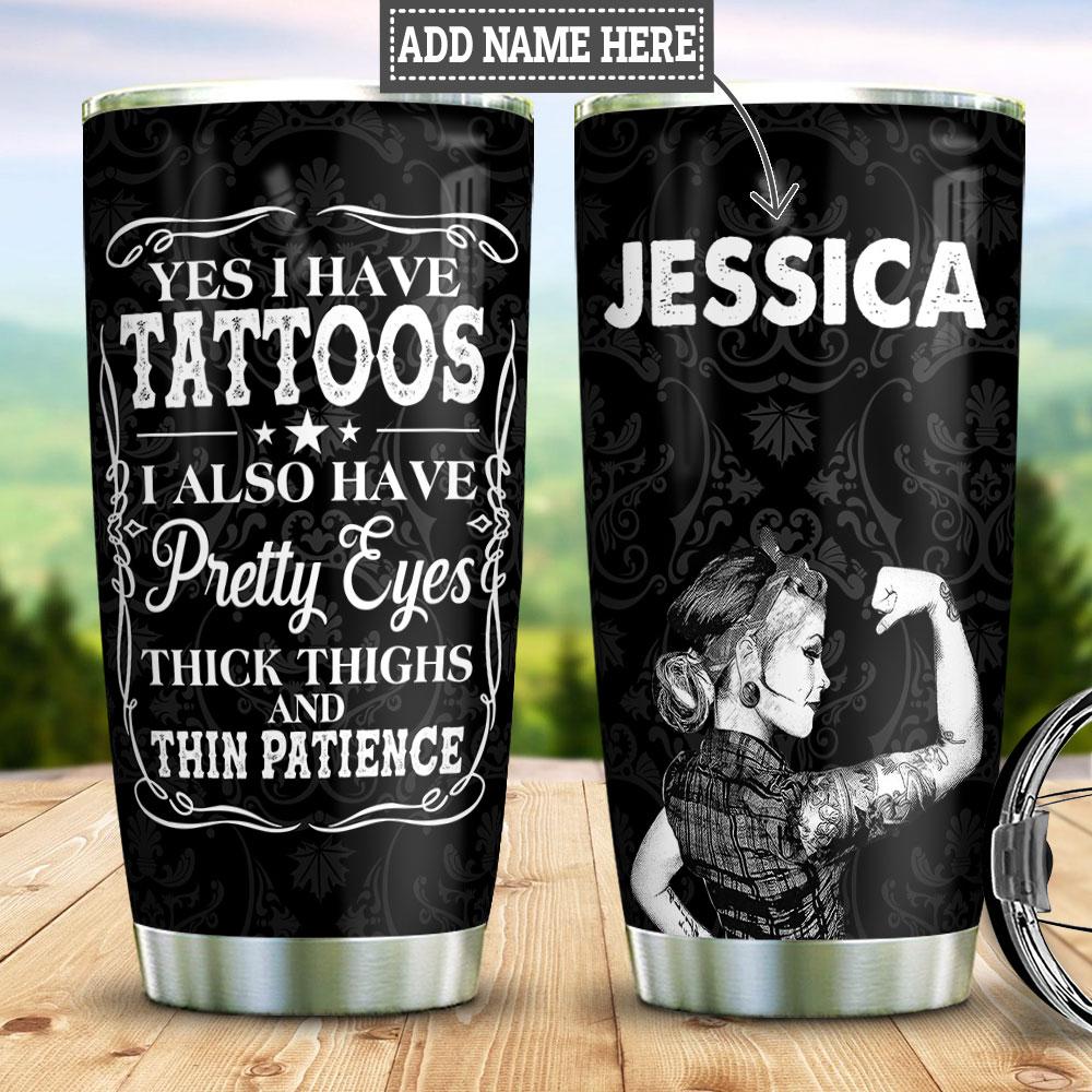 Personalized Tattoo Woman Stainless Steel Tumbler