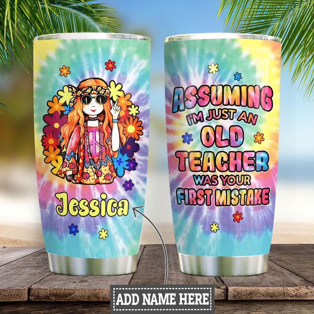 Personalized Teacher Hippie Stainless Steel Tumbler