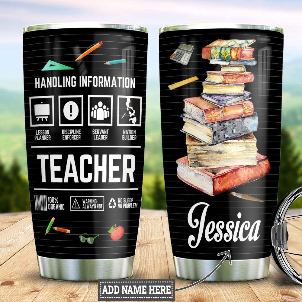 Personalized Teacher Label Stainless Steel Tumbler