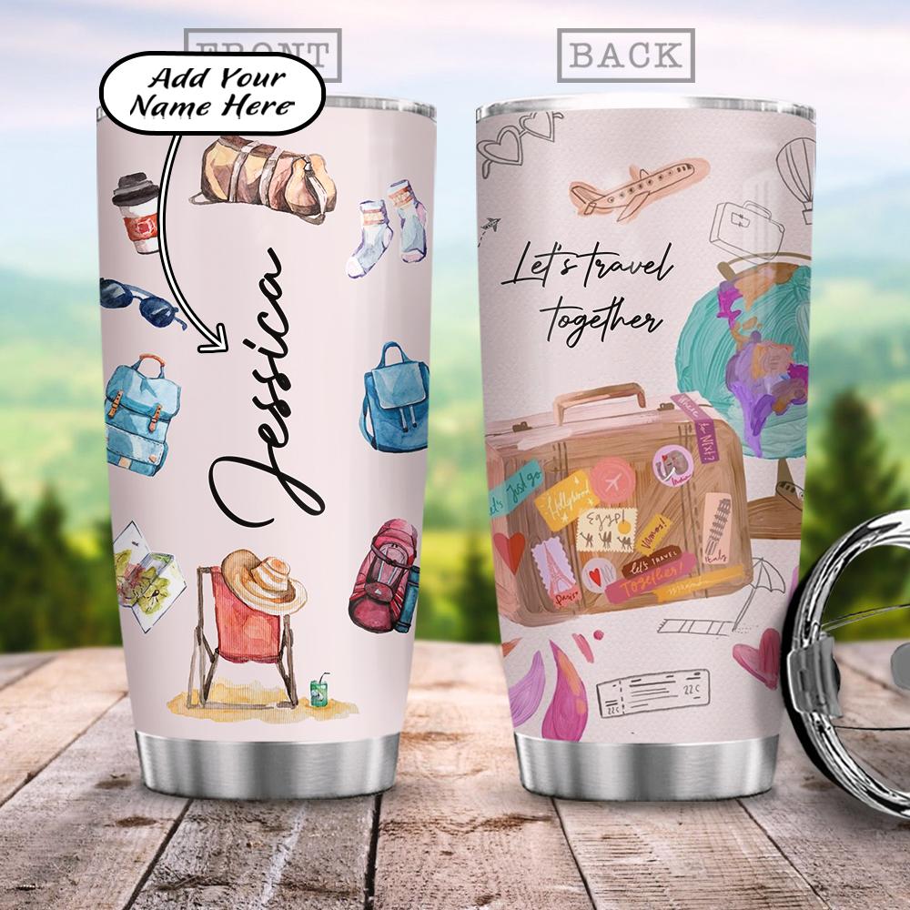 Personalized Travel Girl Stainless Steel Tumbler