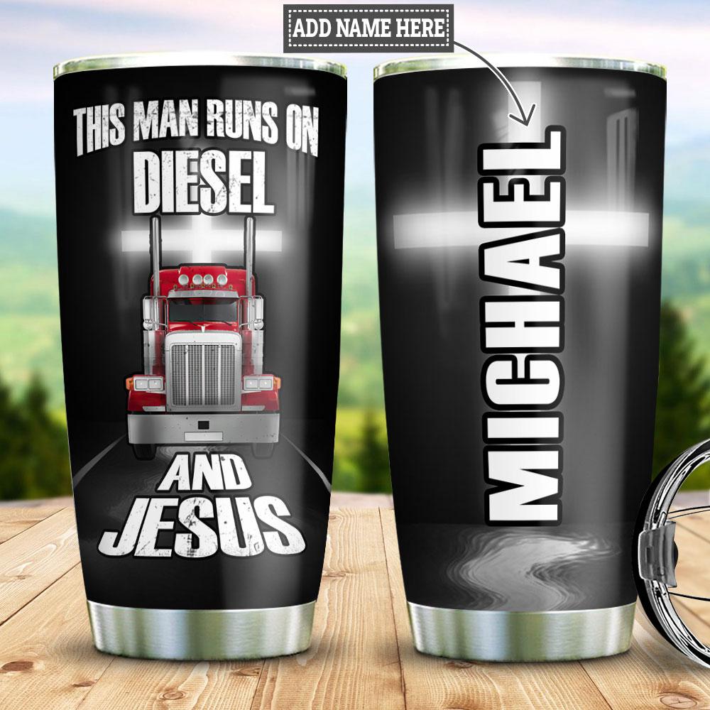 Personalized Trucker Faith Stainless Steel Tumbler