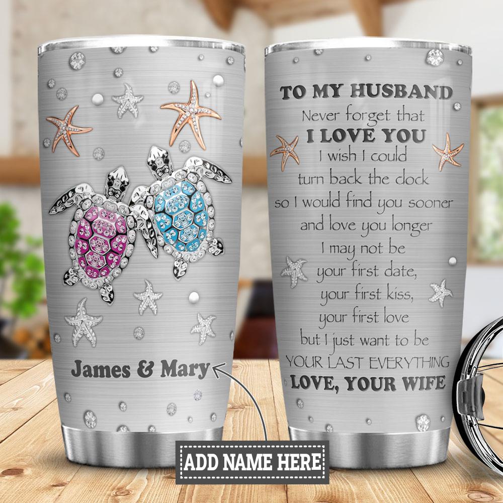 Personalized Turtle Couple Jewelry Style Stainless Steel Tumbler