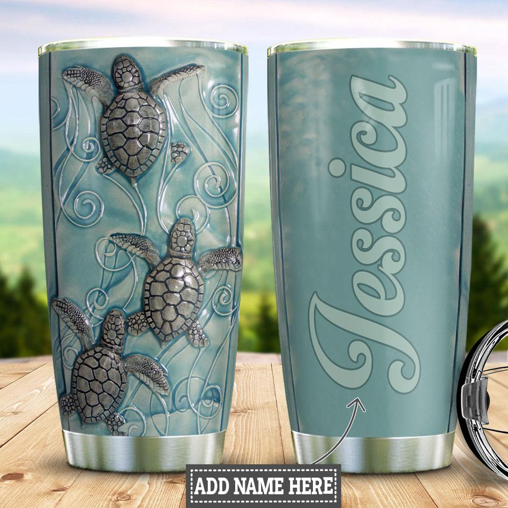 Personalized Turtle Ocean Coming Stainless Steel Tumbler