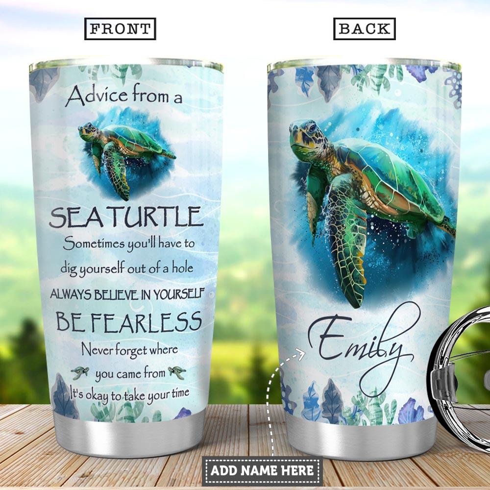 Personalized Turtle Sea Advice Stainless Steel Tumbler