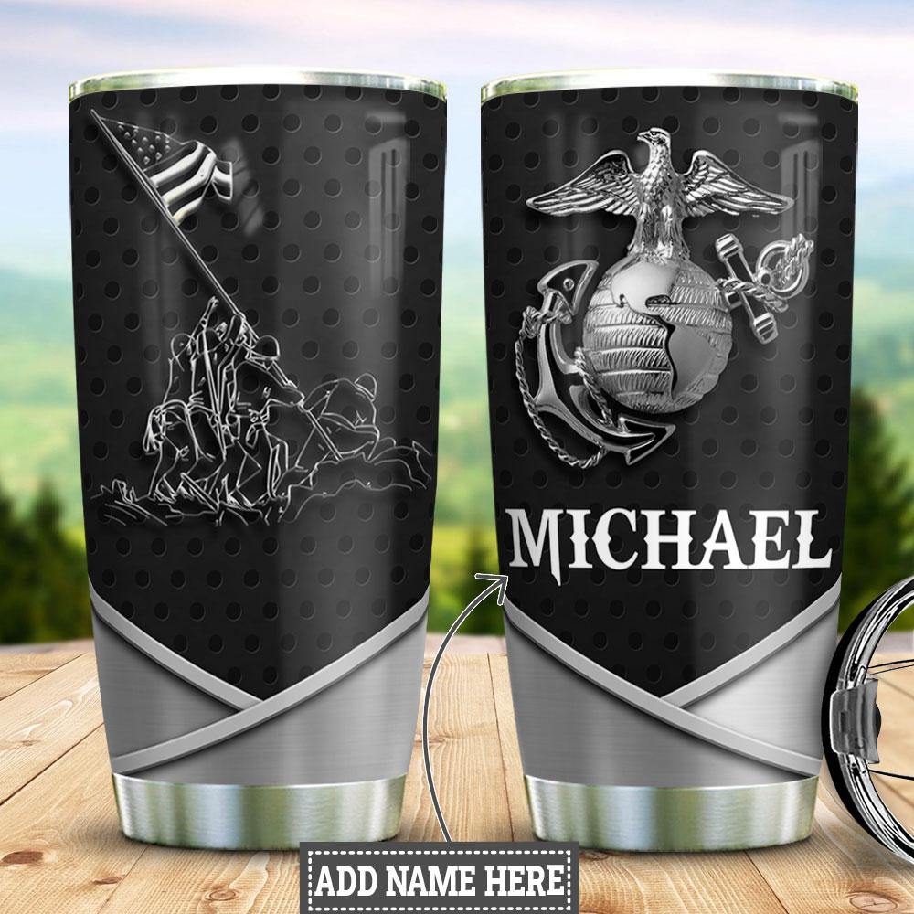 Personalized US Marine Corps Stainless Steel Tumbler