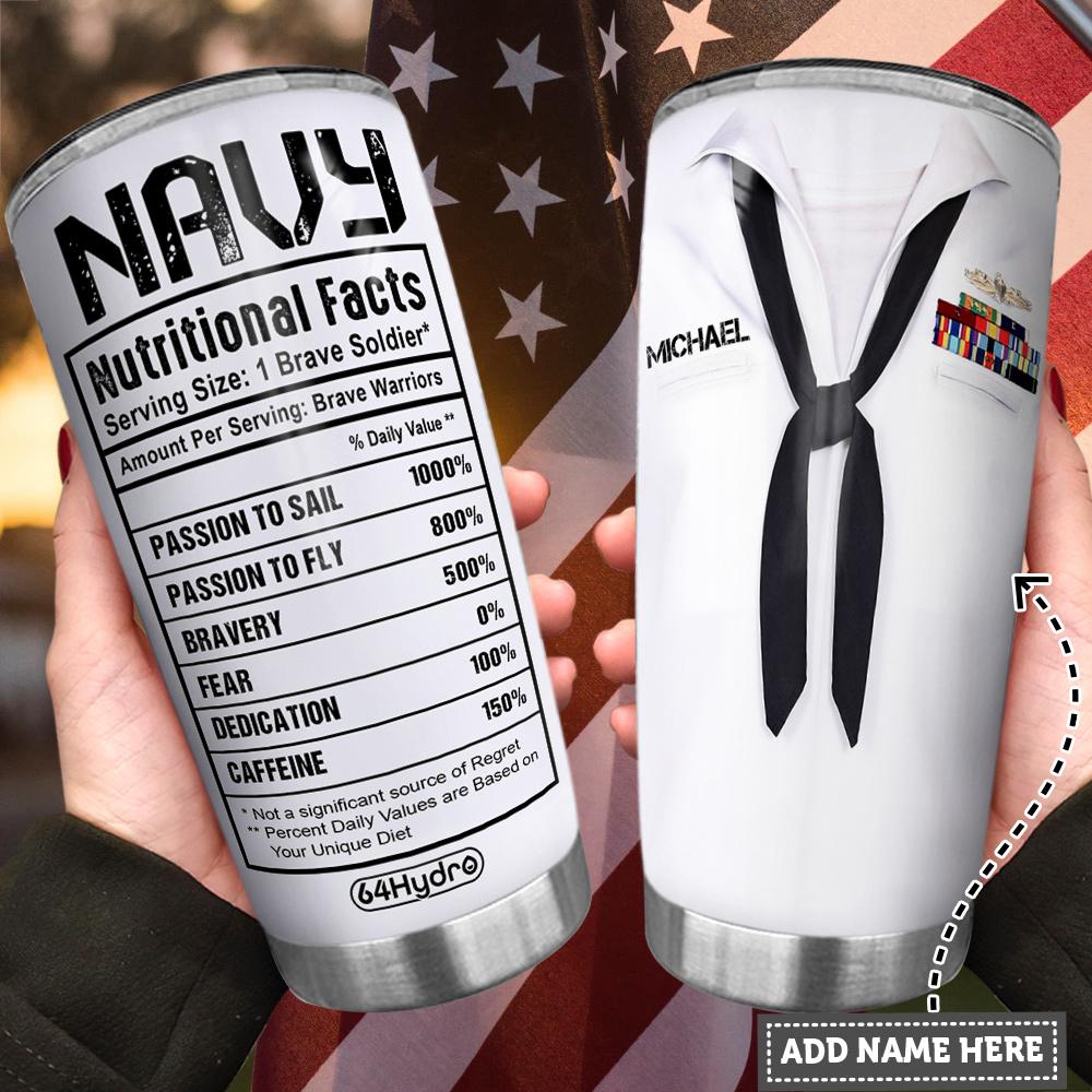 Personalized US Navy Uniform NAV Stainless Steel Tumbler