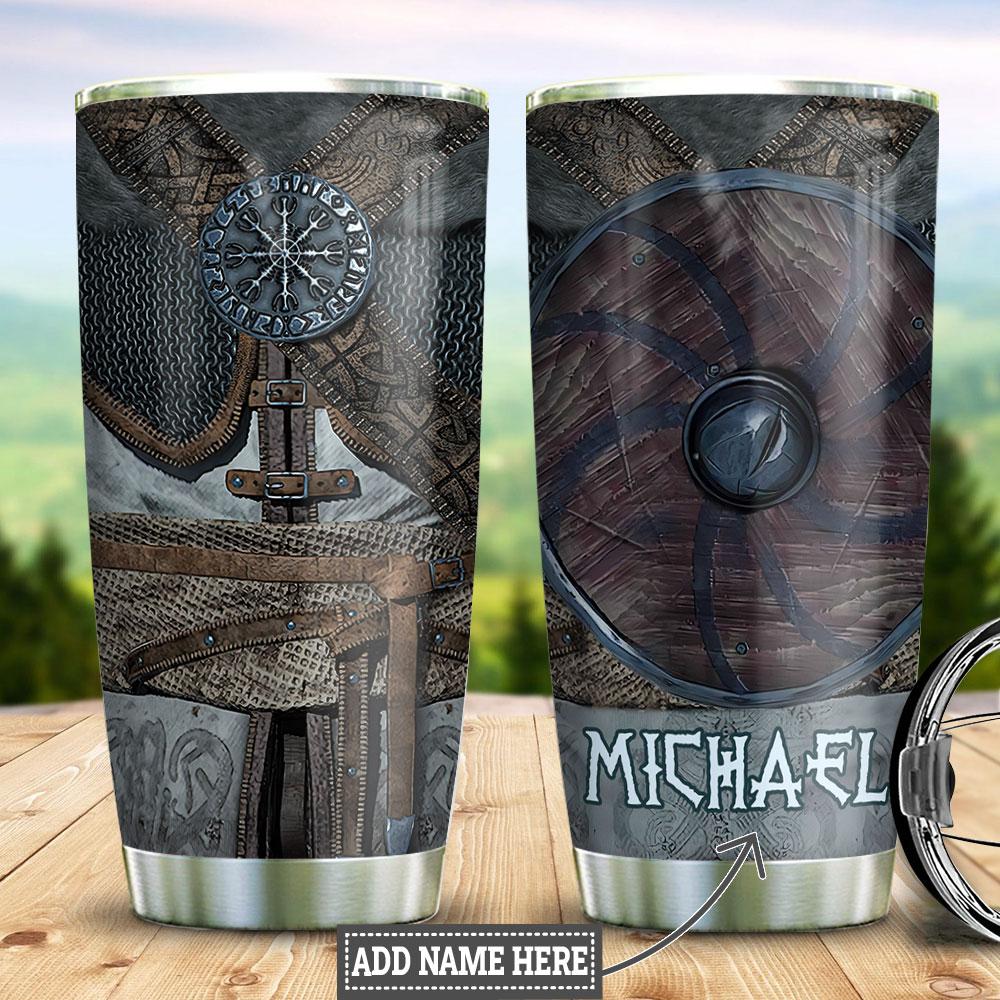 Personalized Viking Warrior Armor Stainless Steel Tumbler