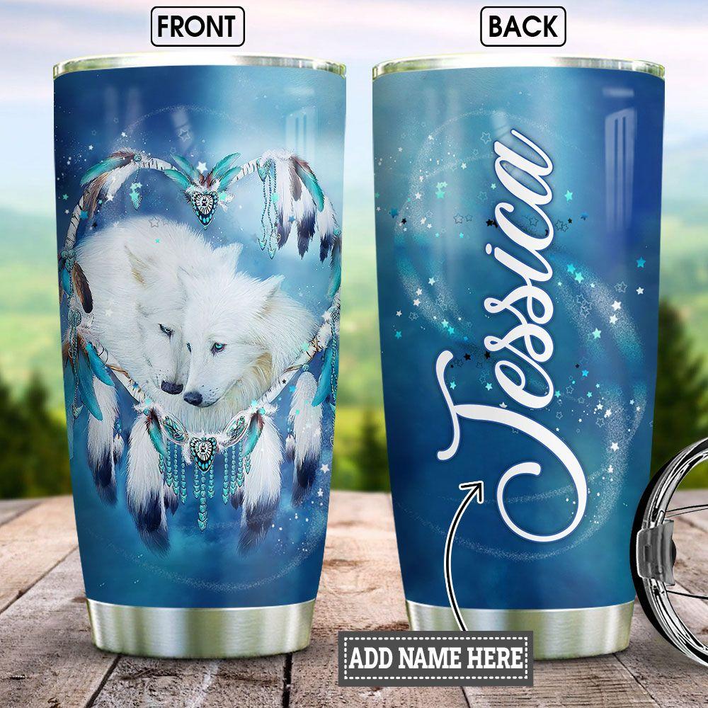 Personalized Wolf Couple Stainless Steel Tumbler