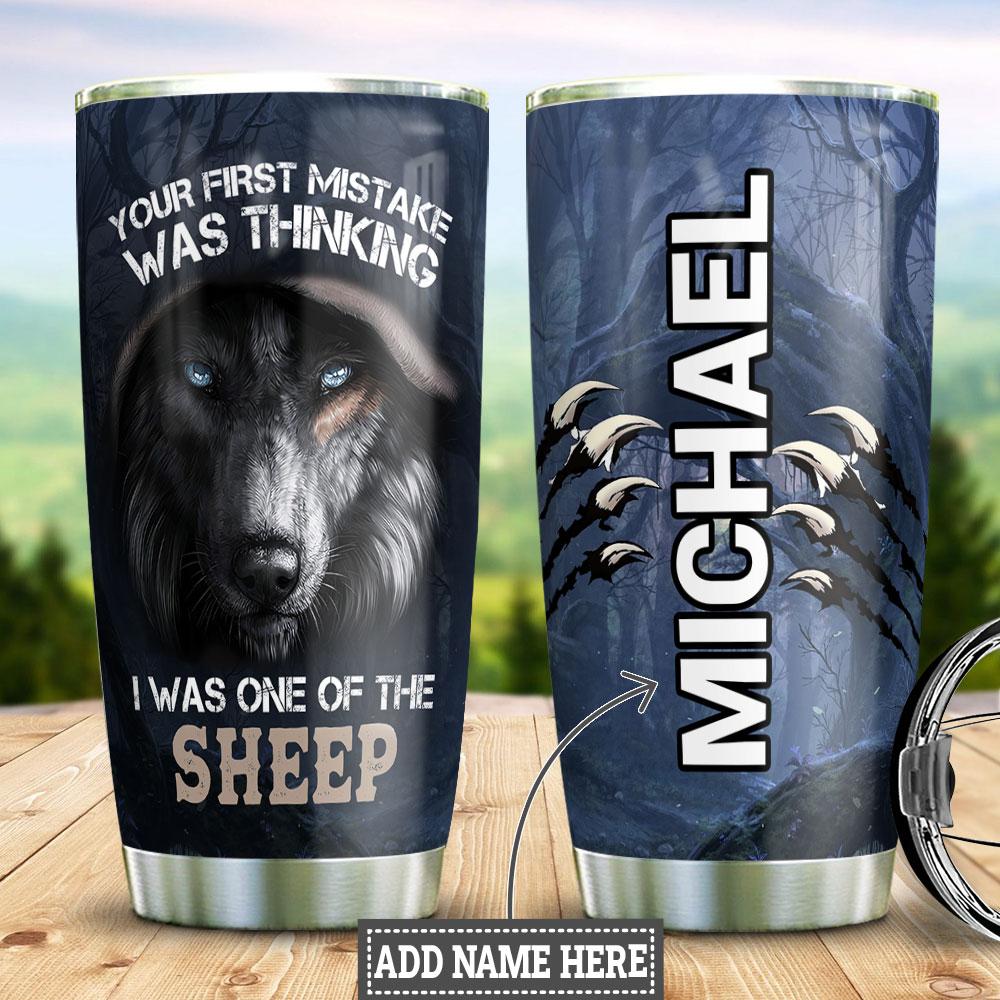 Personalized Wolf First Mistake Stainless Steel Tumbler