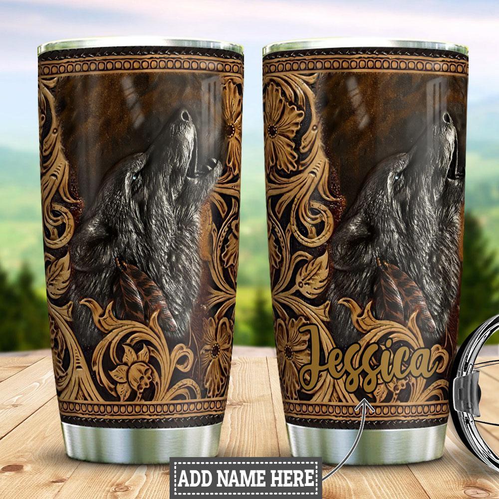 Personalized Wolf Stainless Steel Tumbler