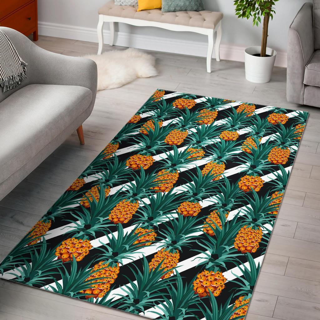 Pineapple Striped Pattern Print Area Rug Floor Decor