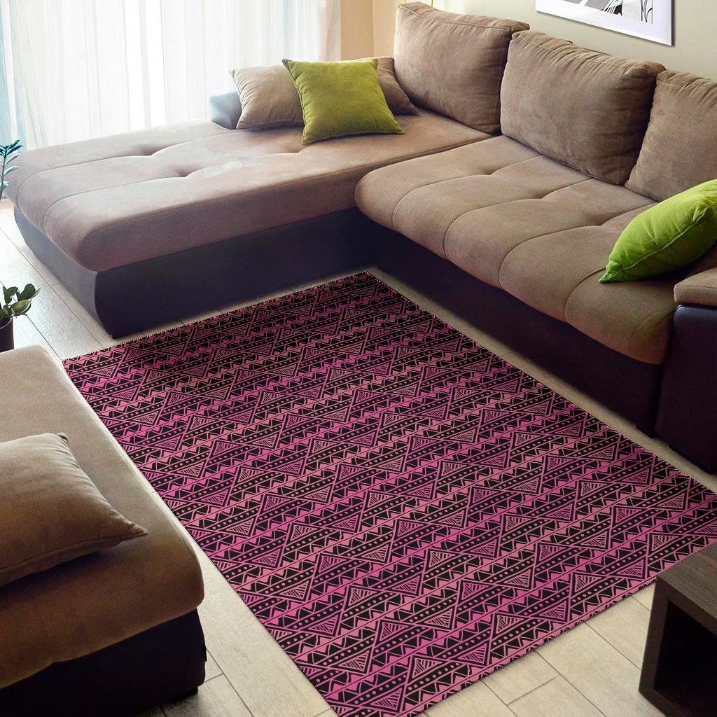 Pink African Ethnic Pattern Print Area Rug Floor Decor