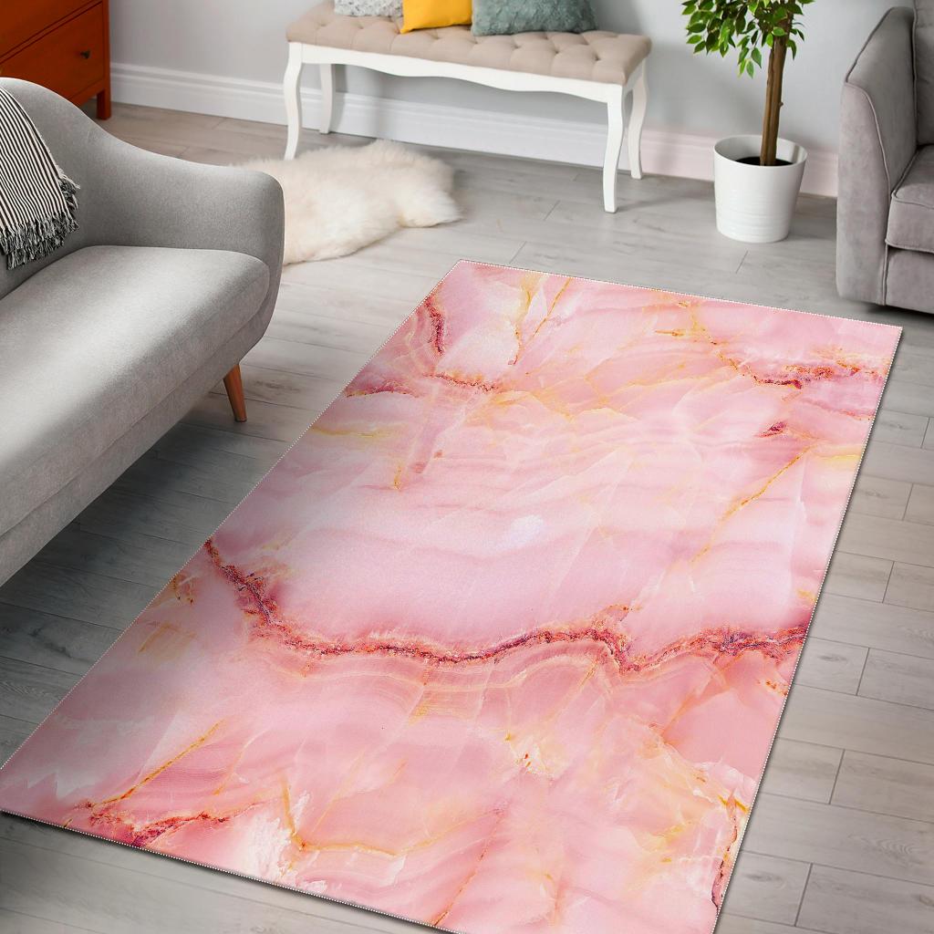 Pink Marble Print Area Rug Floor Decor