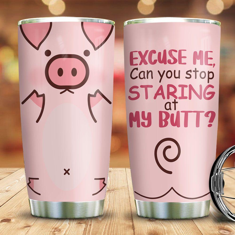 Pink Pig Butt Stainless Steel Tumbler