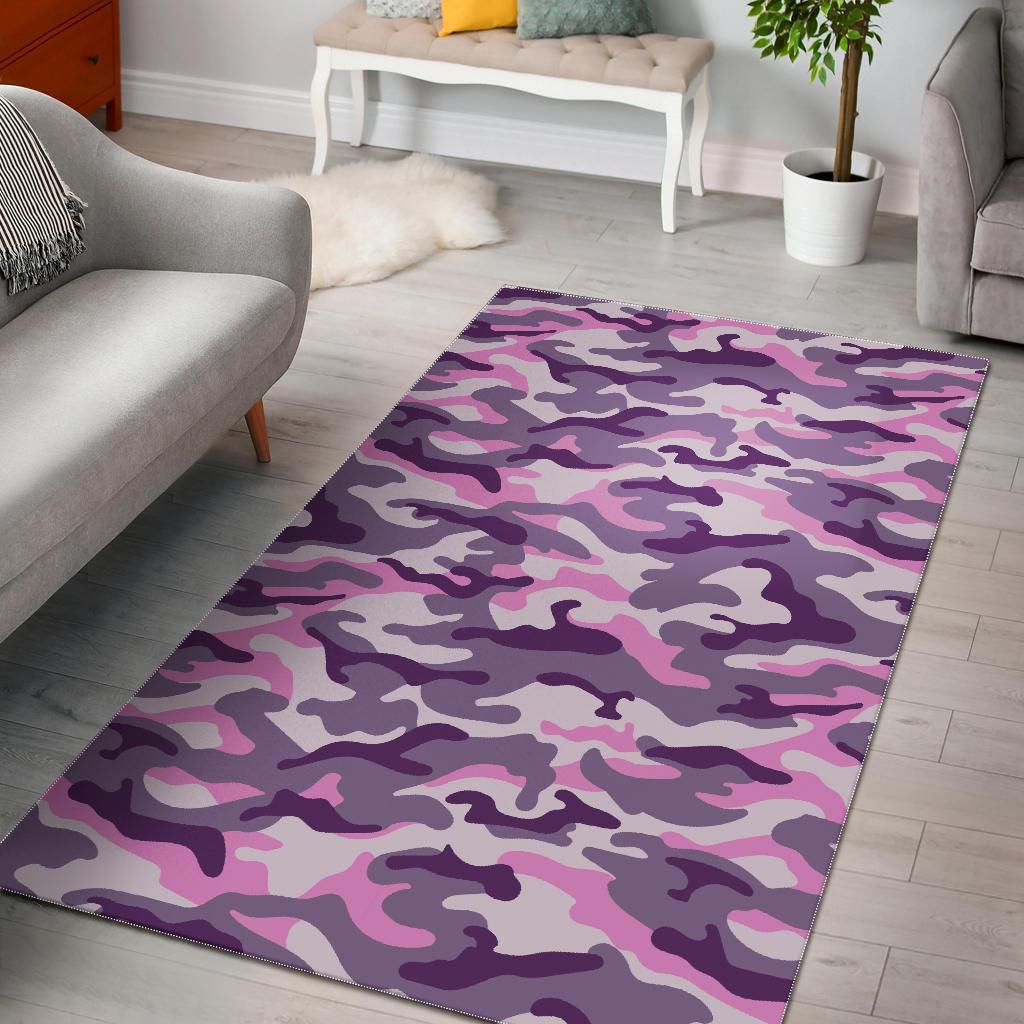 Pink Purple And Grey Camouflage Print Area Rug Floor Decor