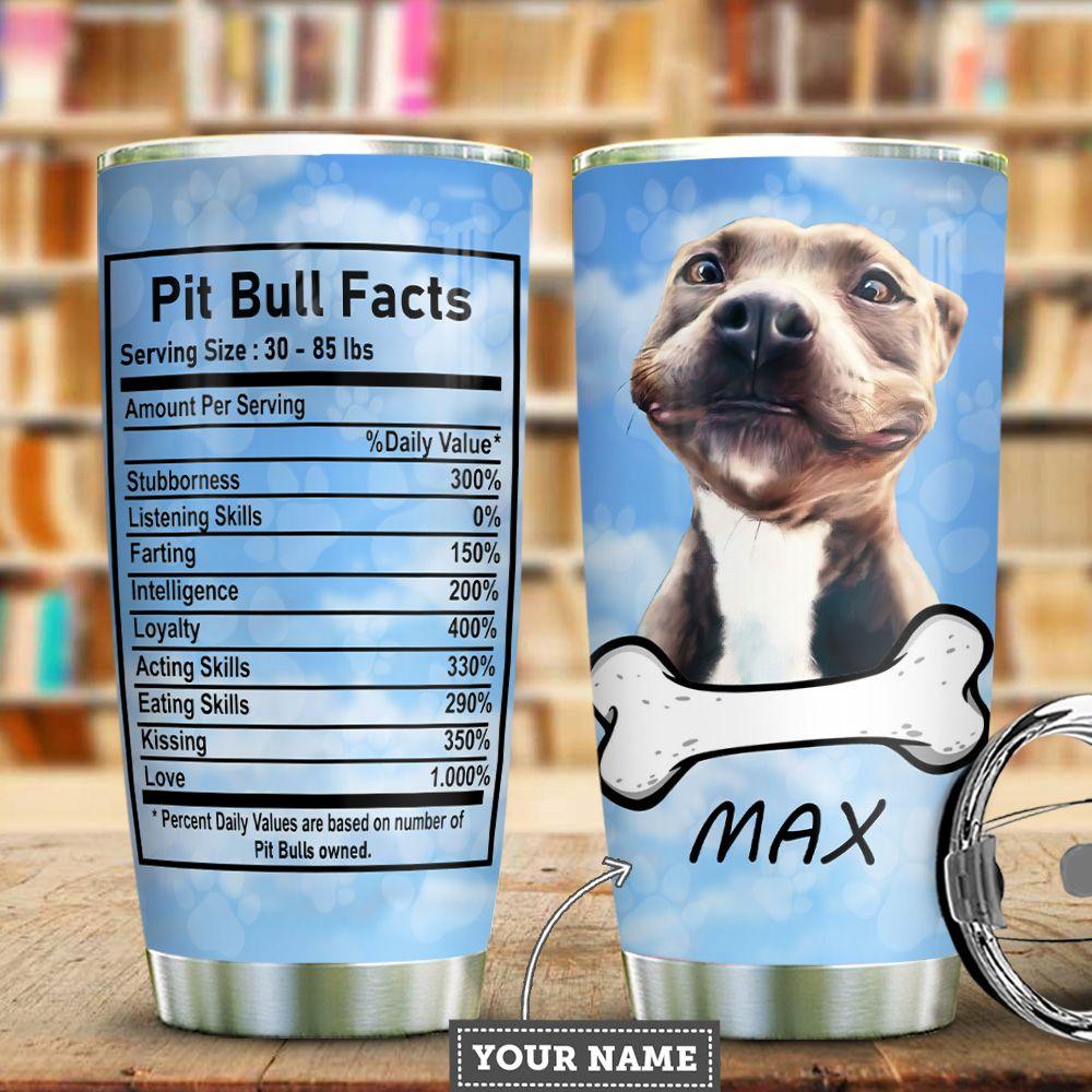 Pit Bull Facts Personalized Stainless Steel Tumbler