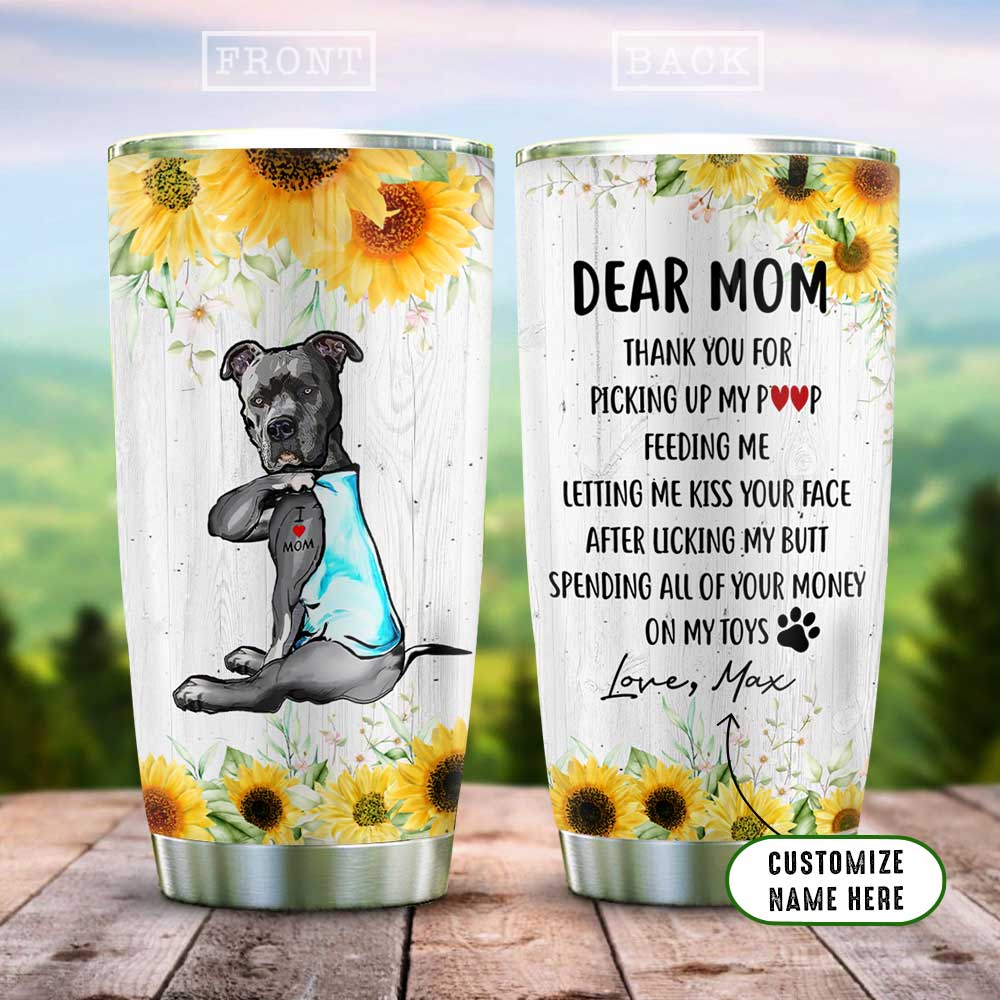 Pitbull Mom Personalized Stainless Steel Tumbler