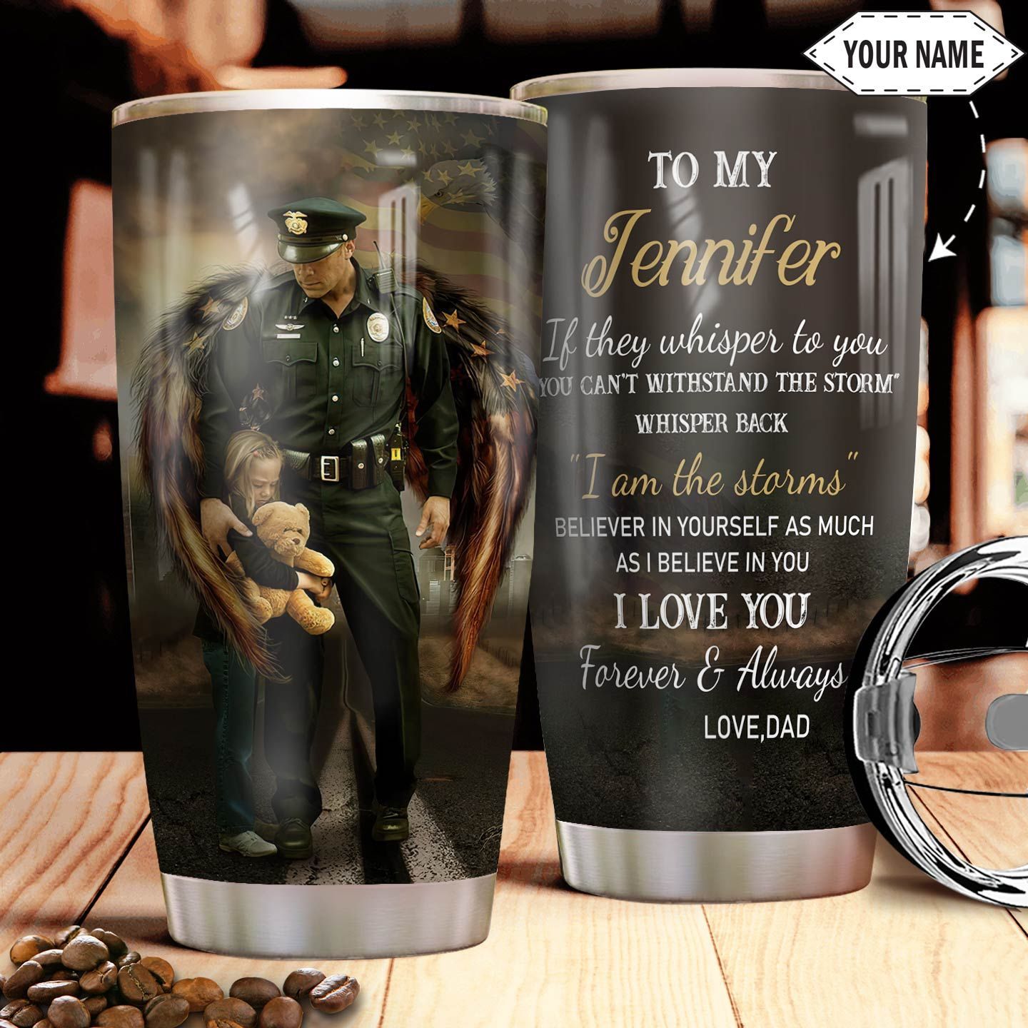 Police Personalized Stainless Steel Tumbler