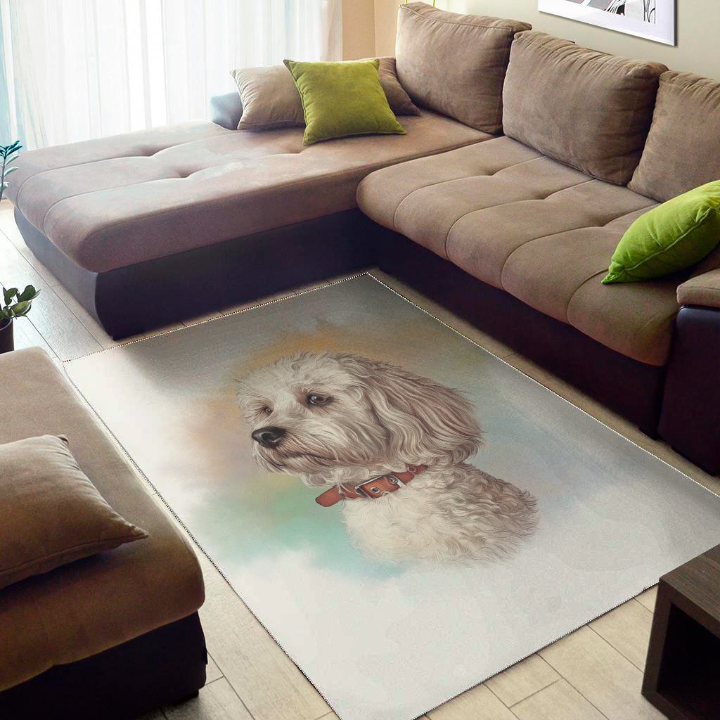 Poodle Portrait Print Area Rug Floor Decor