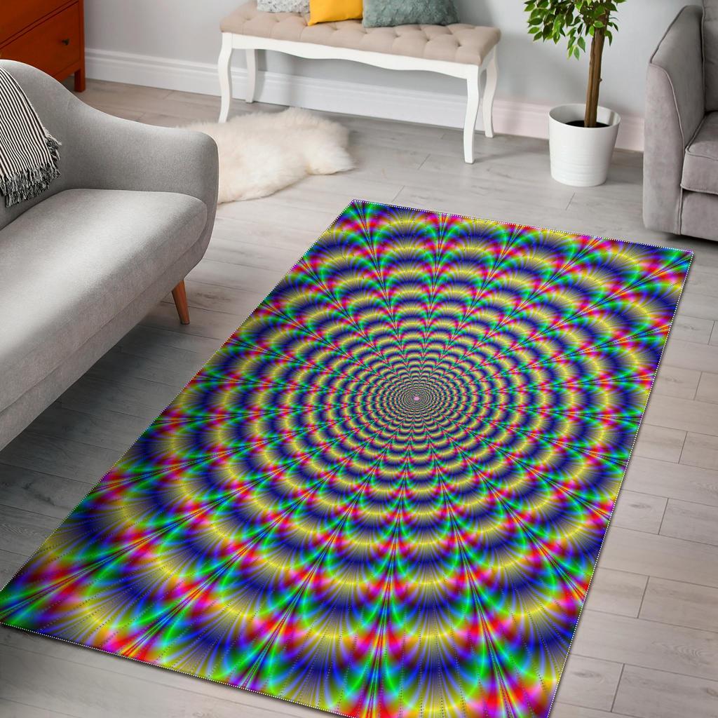 Psychedelic Explosion Optical Illusion Area Rug Floor Decor