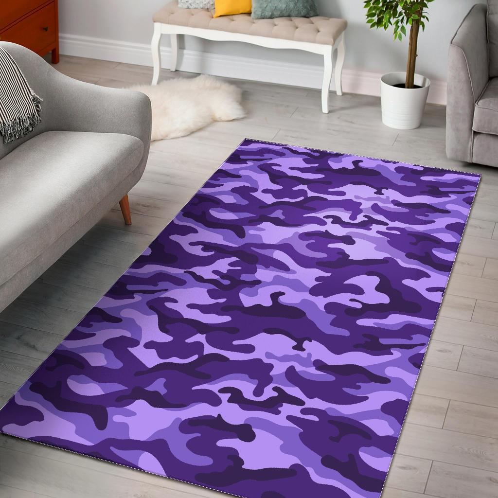 Purple Camouflage Print Area Rug Floor Decor