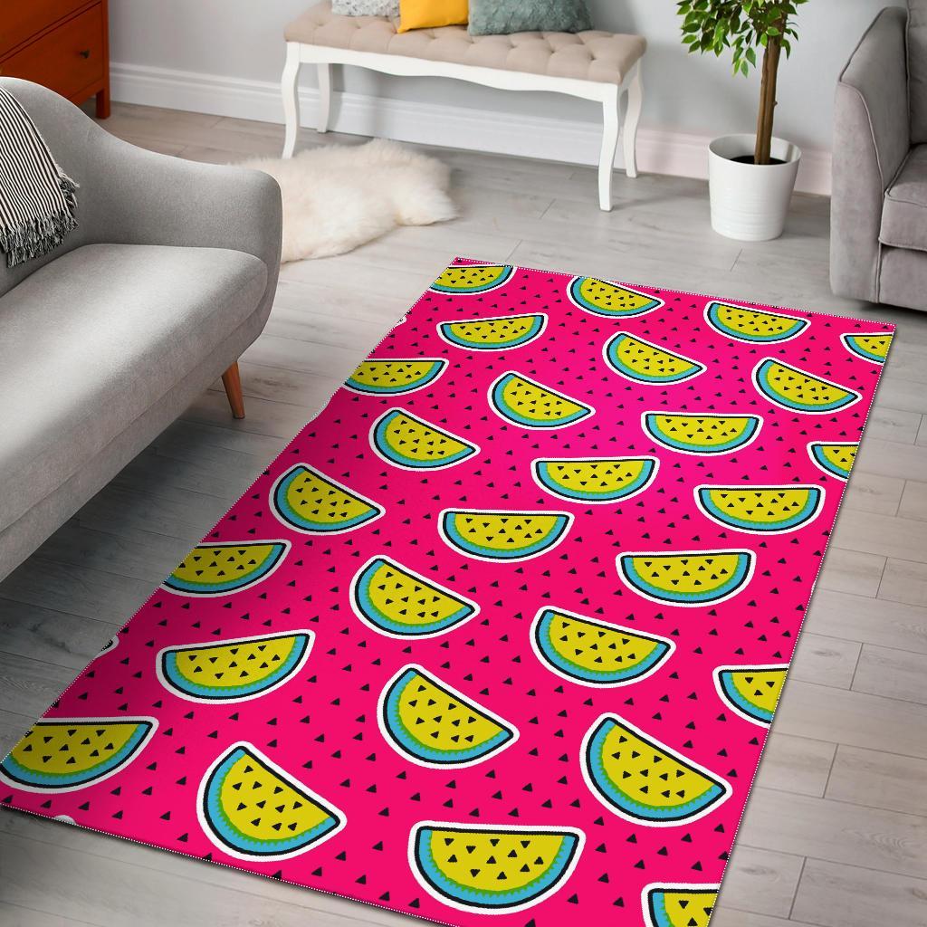 Purple Fancy Watermelon Pattern Print Area Rug Floor Decor