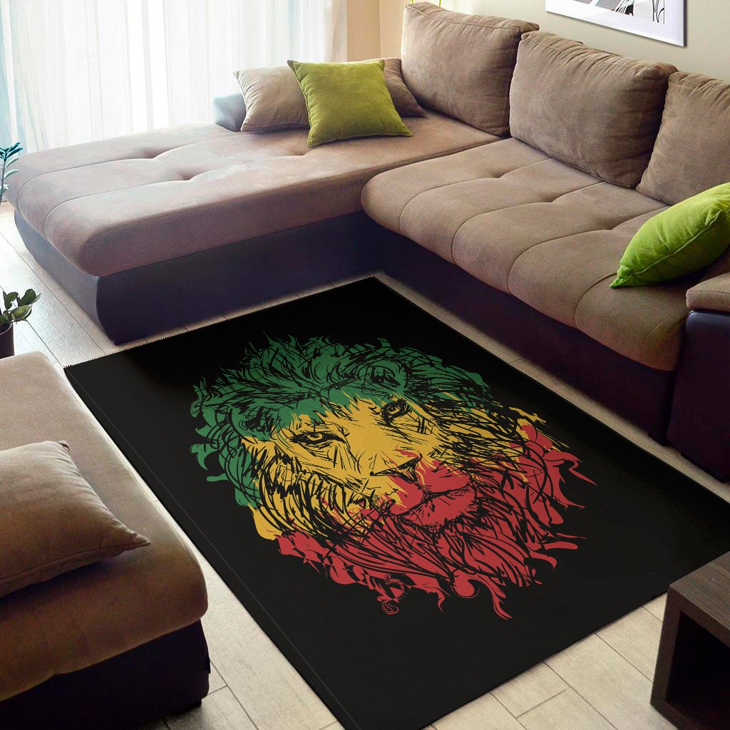 Rasta Lion Print Area Rug Floor Decor