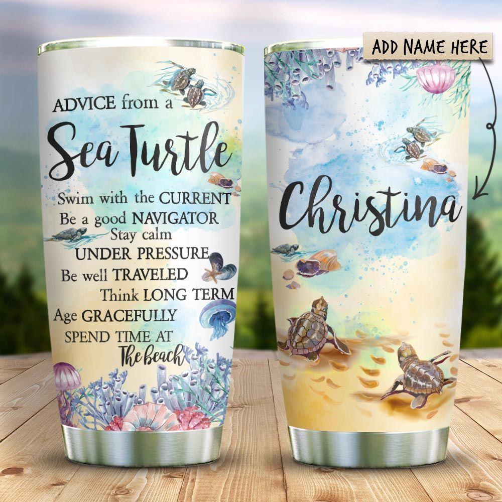Sea Turtle Personalized Stainless Steel Tumbler