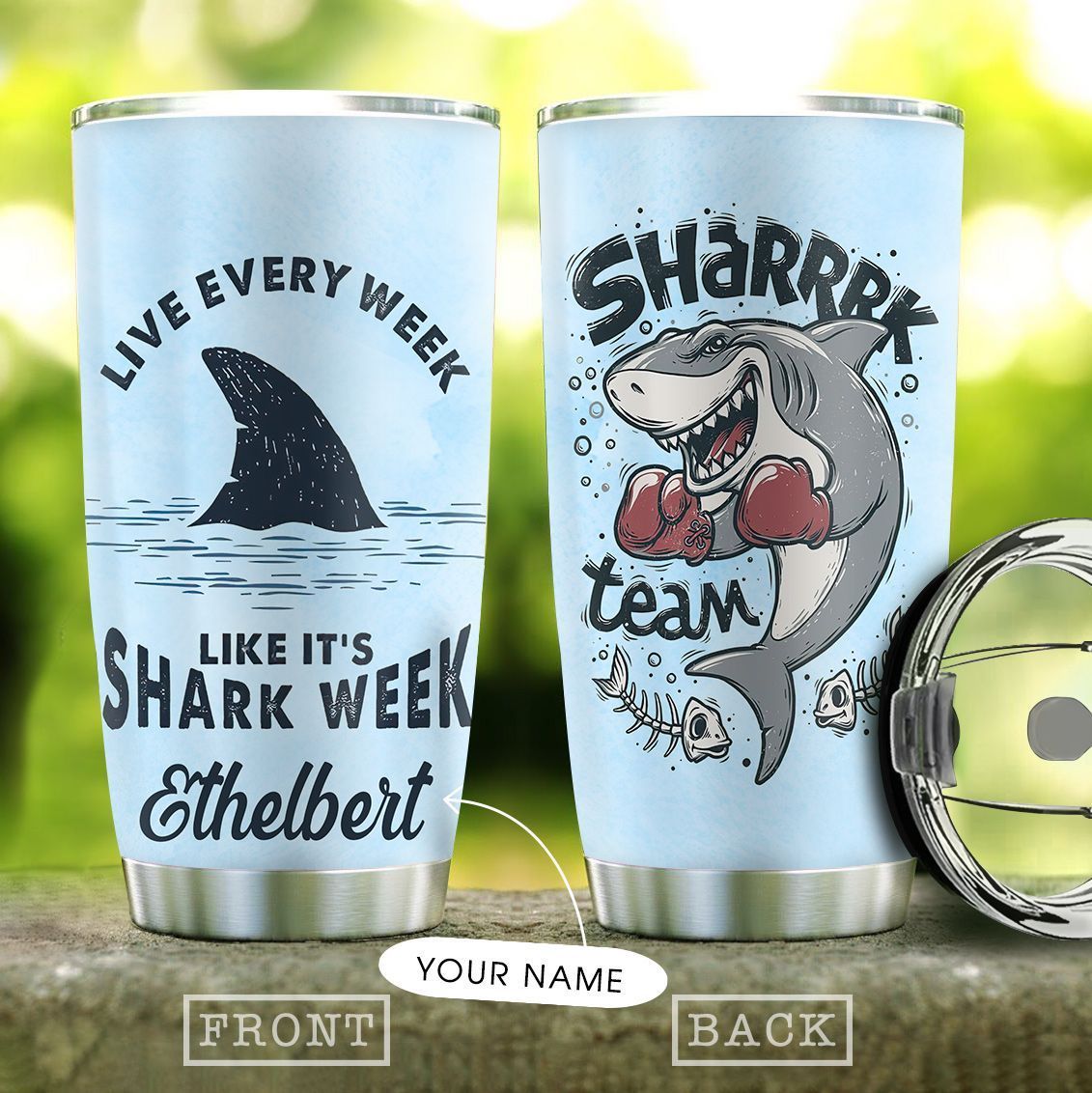 Shark Boxing Personalized Stainless Steel Tumbler