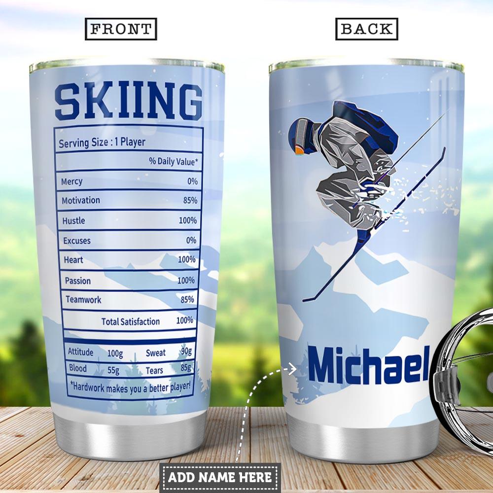Skiing Facts Personalized Stainless Steel Tumbler