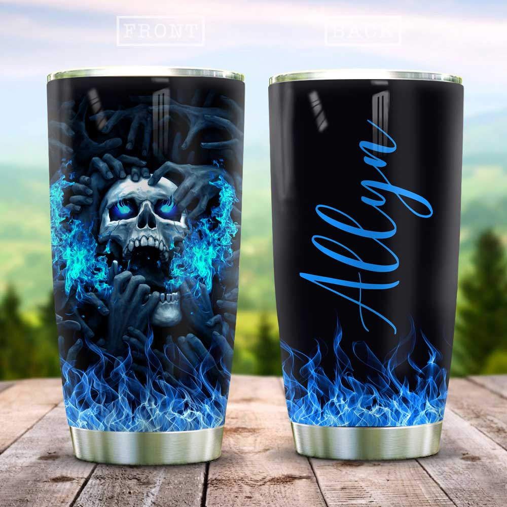 Skull Hell Fire Personalized Stainless Steel Tumbler