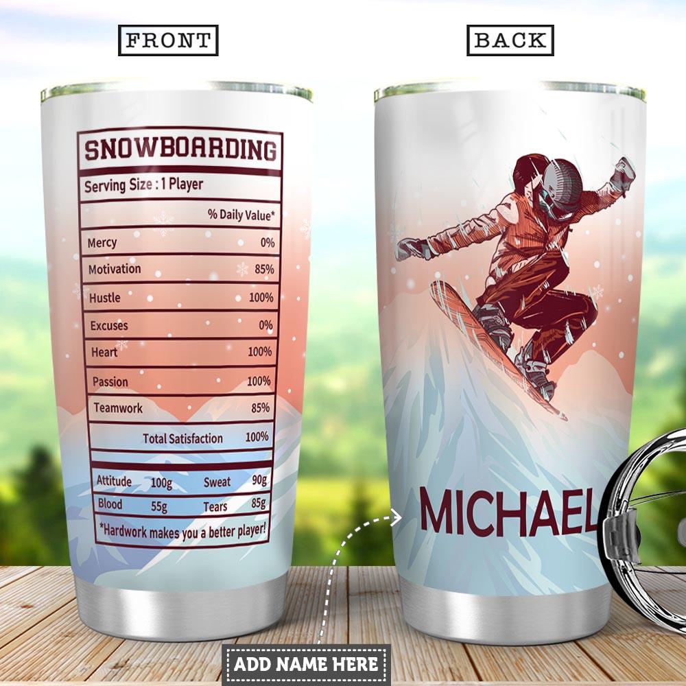Snowboarding Facts Personalized Stainless Steel Tumbler