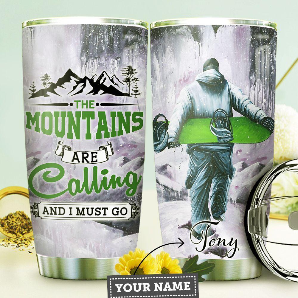 Snowboarding Personalized Stainless Steel Tumbler