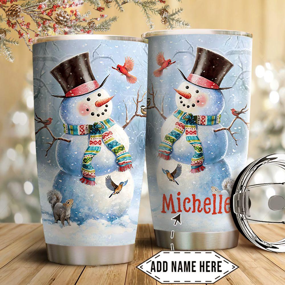 Snowman Personalized Stainless Steel Tumbler