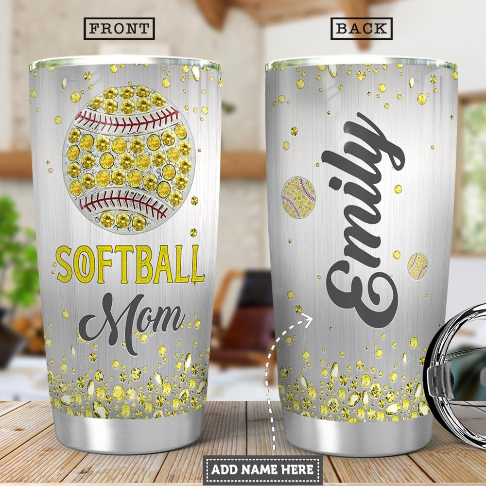 Softball Mom Jewelry Style Personalized Stainless Steel Tumbler