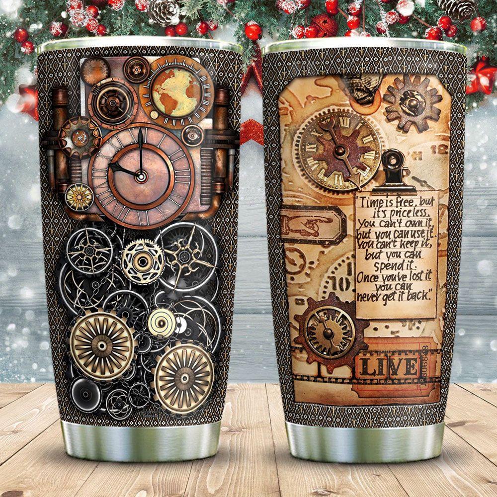 Steampunk Time In Your Hand Stainless Steel Tumbler