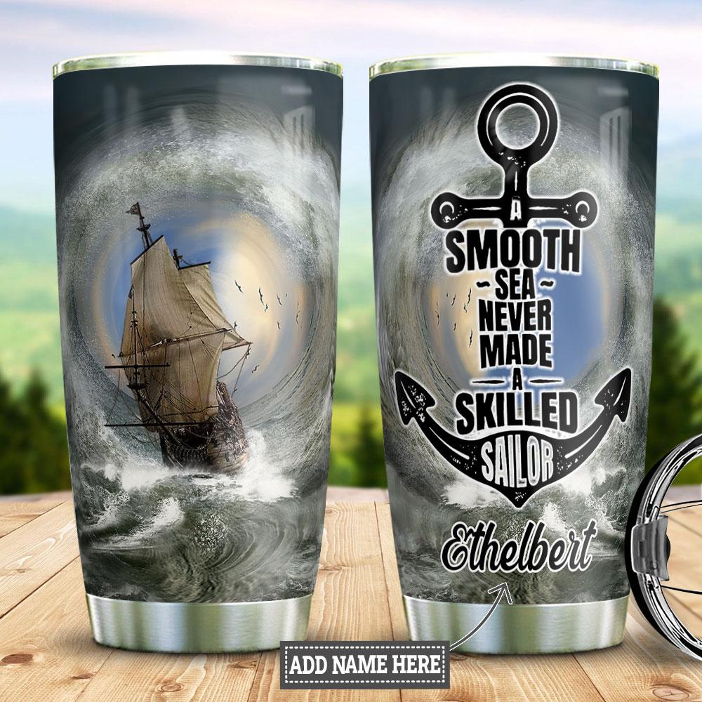 Storm Pirate Ship Personalized Stainless Steel Tumbler