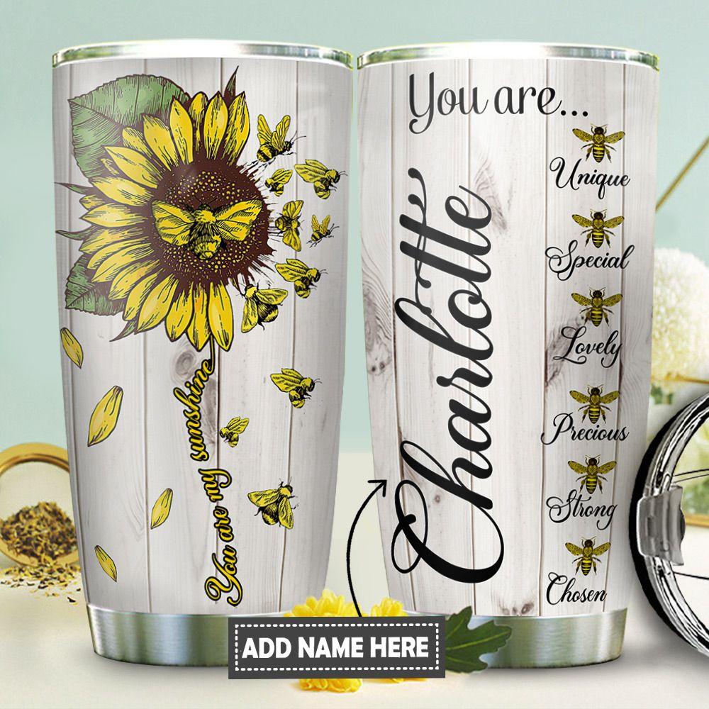 Sunflower Faith Bee Personalized Stainless Steel Tumbler